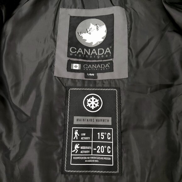 Canada Weathergear Parka Puffer Jacket Womens Large Black Insulated Outdoor - Picture 10 of 13